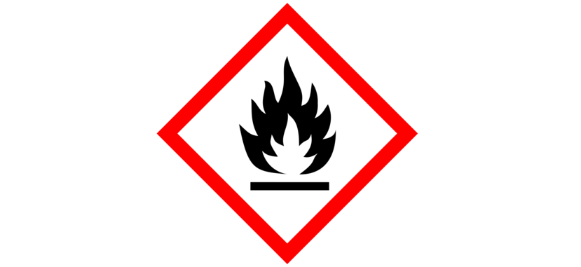 Gevarenpictogram (zeer) licht ontvlambare stoffen (GHS02)