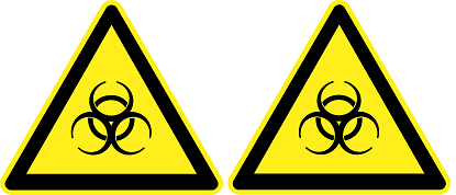 Icoon van biohazard, waarschuwingsicoon voor virus